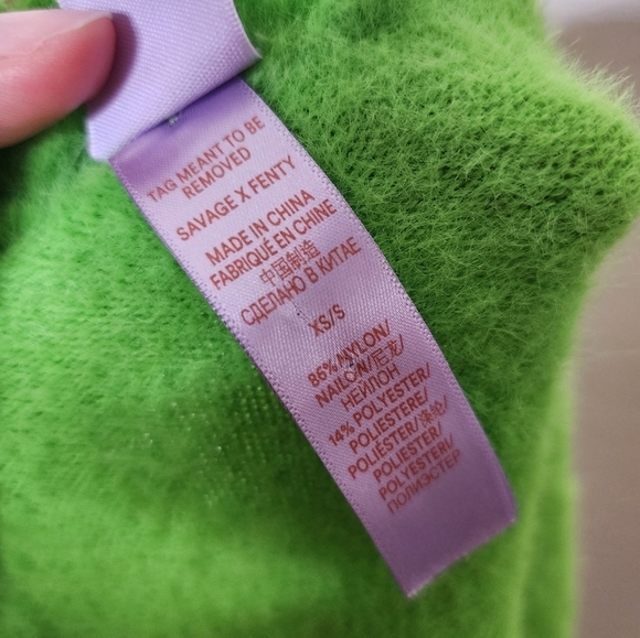 Savage X Fenty Kelly Green Fluff It Up Robe XS/S - Picture 4 of 5